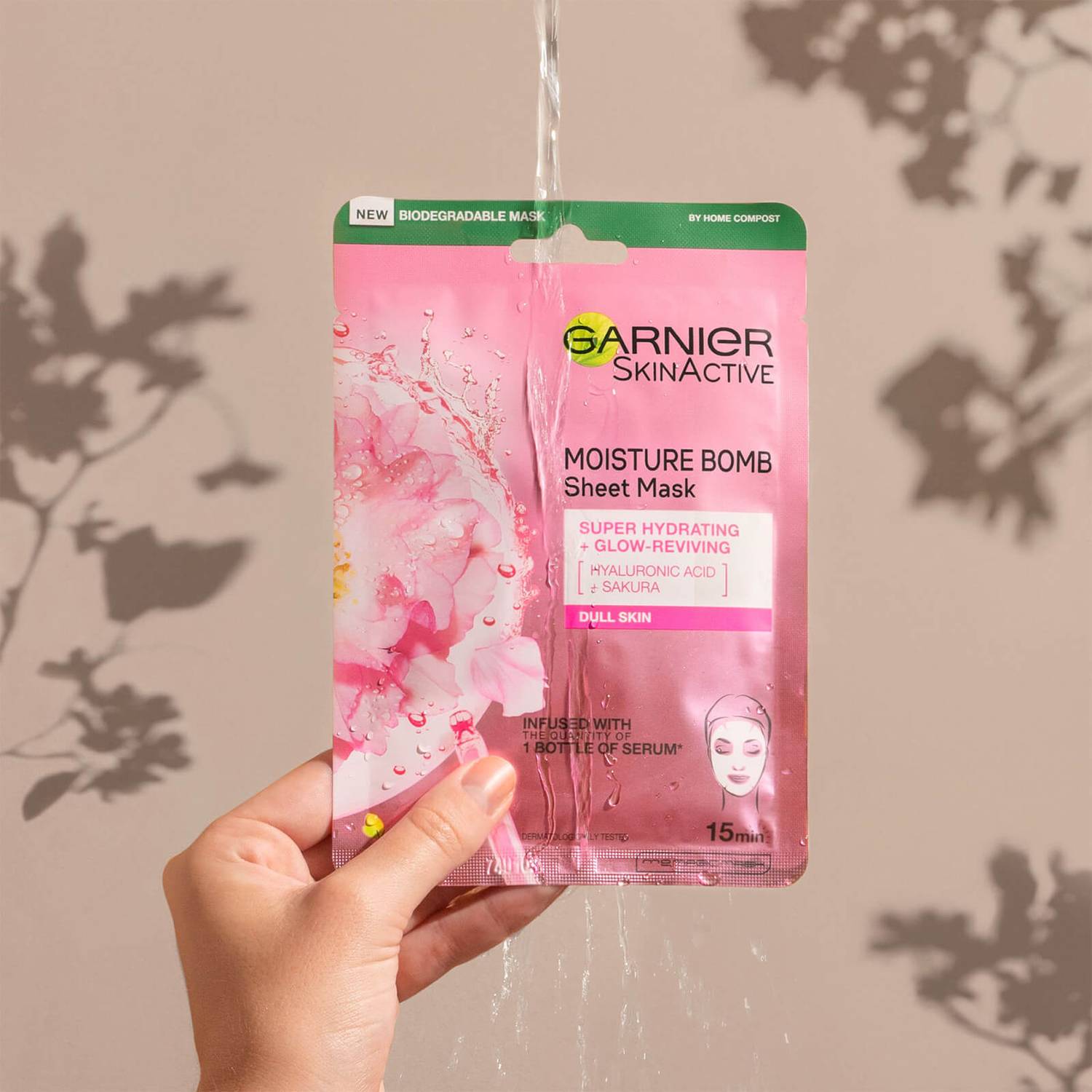 Garnier Moisture Bomb Sakura Hydrating Face Sheet Mask for Dull Skin 32g