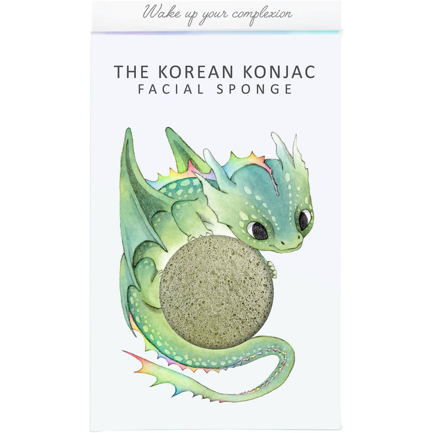 The Konjac Sponge Company Mythical Dragon Konjac Sponge Box and Hook - Green Clay 30g