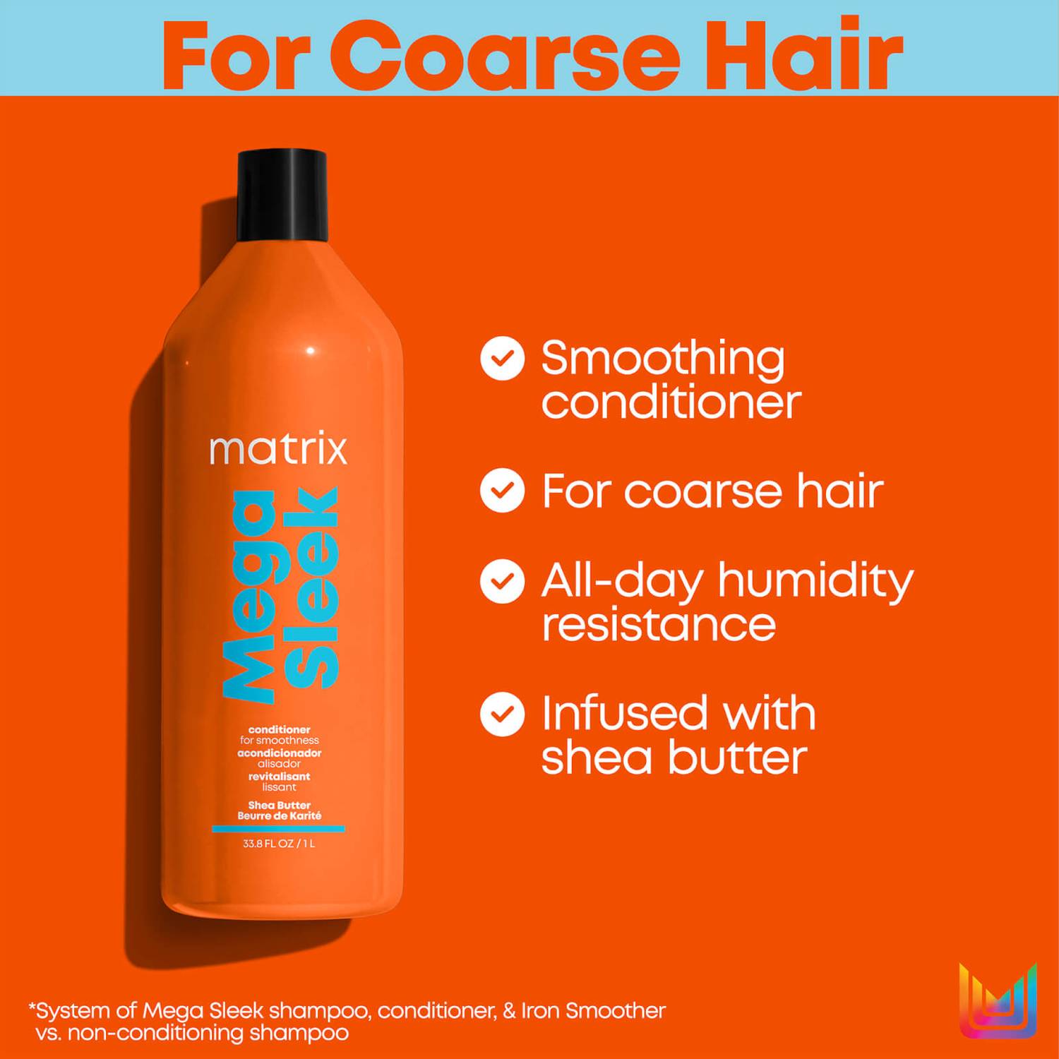 Matrix Total Results Mega Sleek Shea Butter Conditioner for Frizzy Hair 1000ml