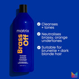 Matrix Total Results Brass Off Brunette Blue Shampoo for Lightened Brunette Hair 1000ml