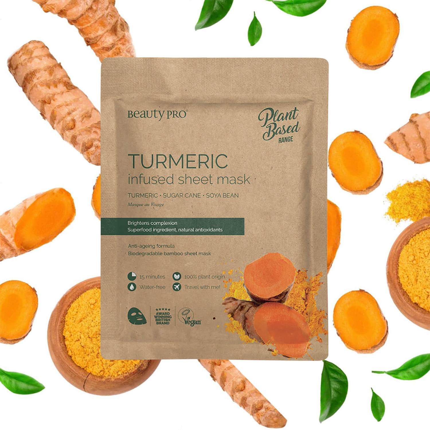 BeautyPro Turmeric Brightening Sheet Mask 22ml