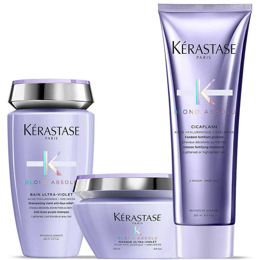 Kérastase Blond Absolu Ultra Violet Shampoo, Masque and Conditioner Trio