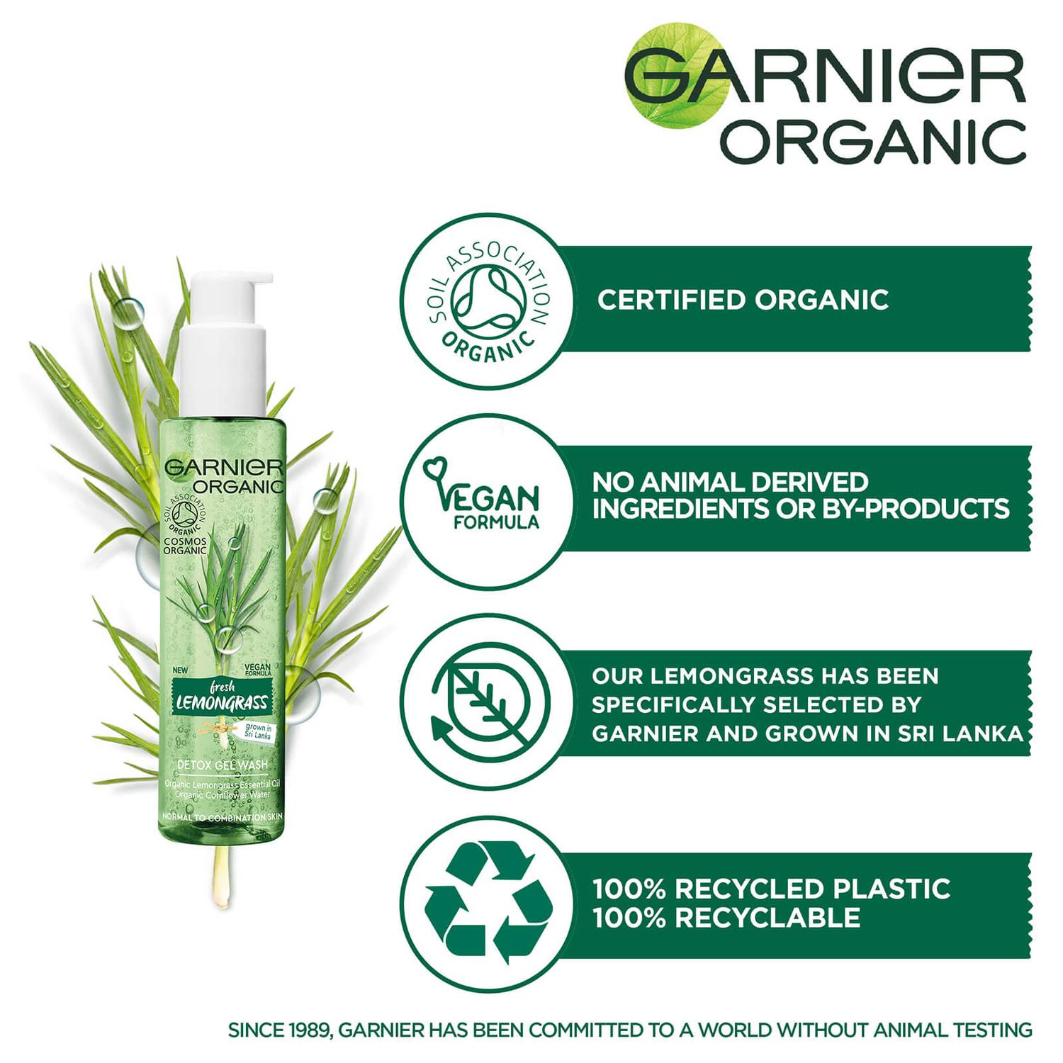 Garnier Organic Lemongrass Gel Wash 150ml