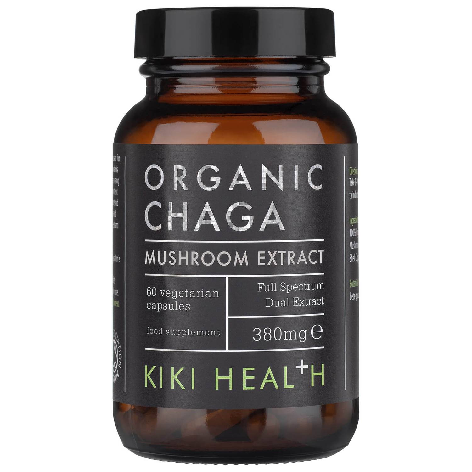 KIKI Health Organic Chaga Extract Mushroom (60 Vegicaps)