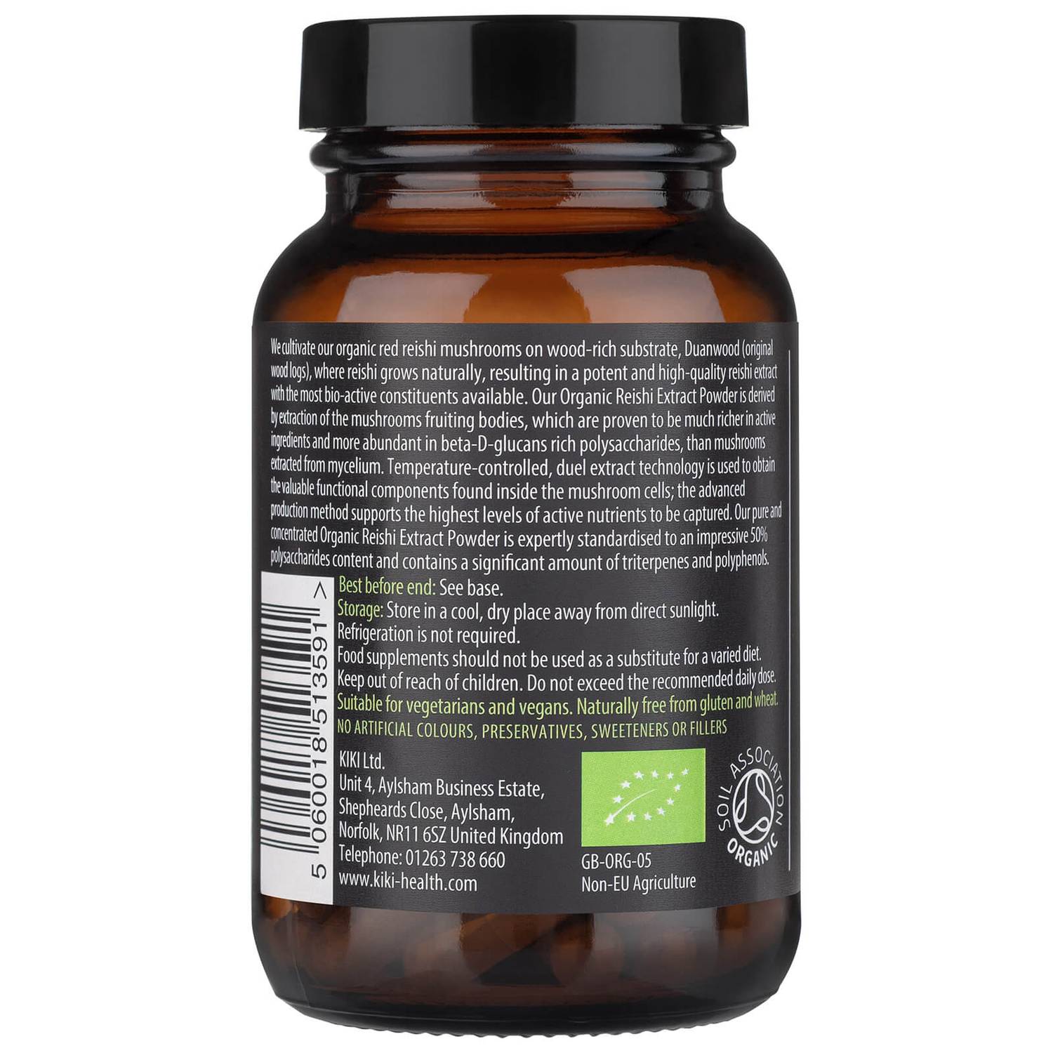 KIKI Health Organic Reishi Extract Mushroom (60 Vegicaps)