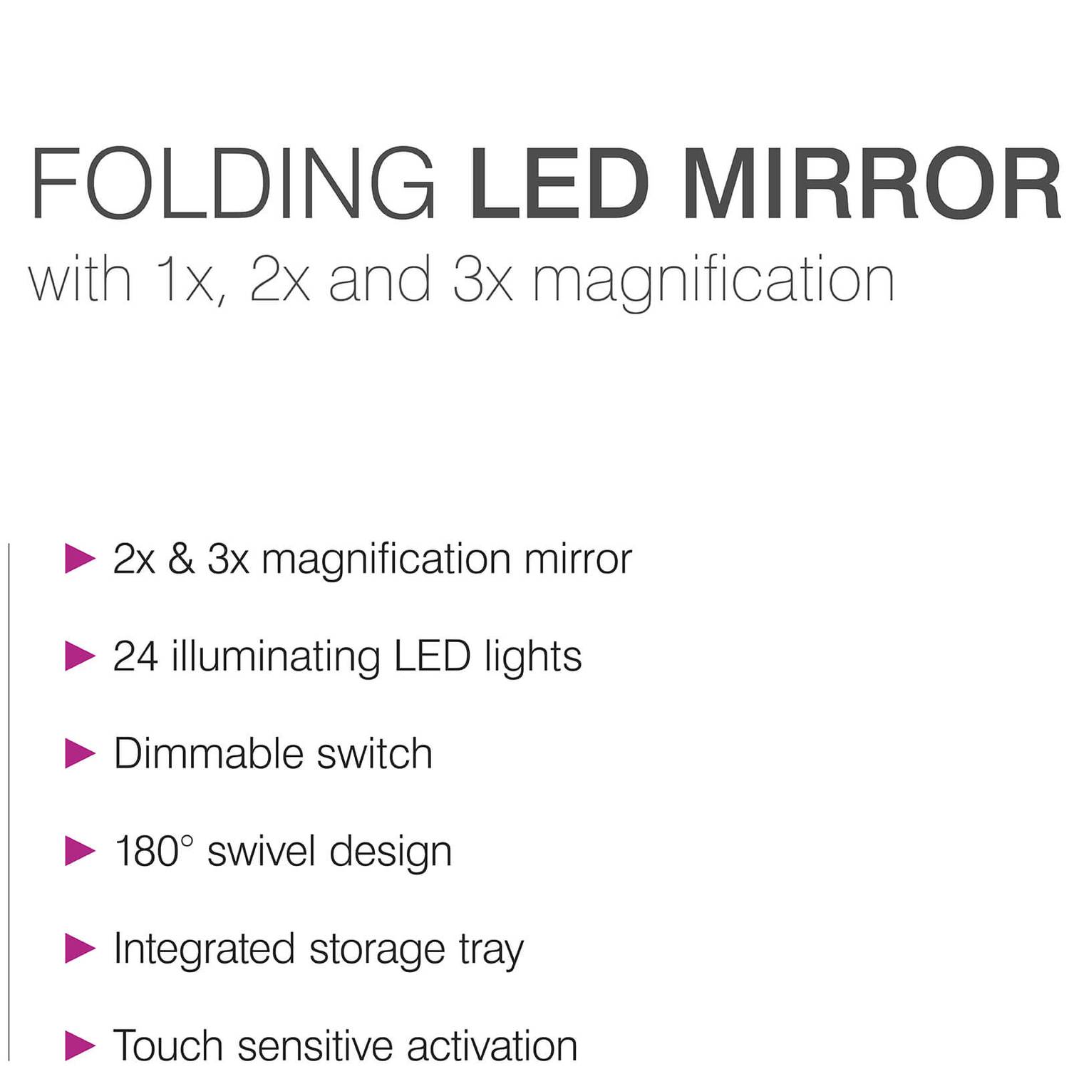 Rio 24 LED Touch Dimmable Cosmetic Makeup Mirror With 2X & 3X Magnification