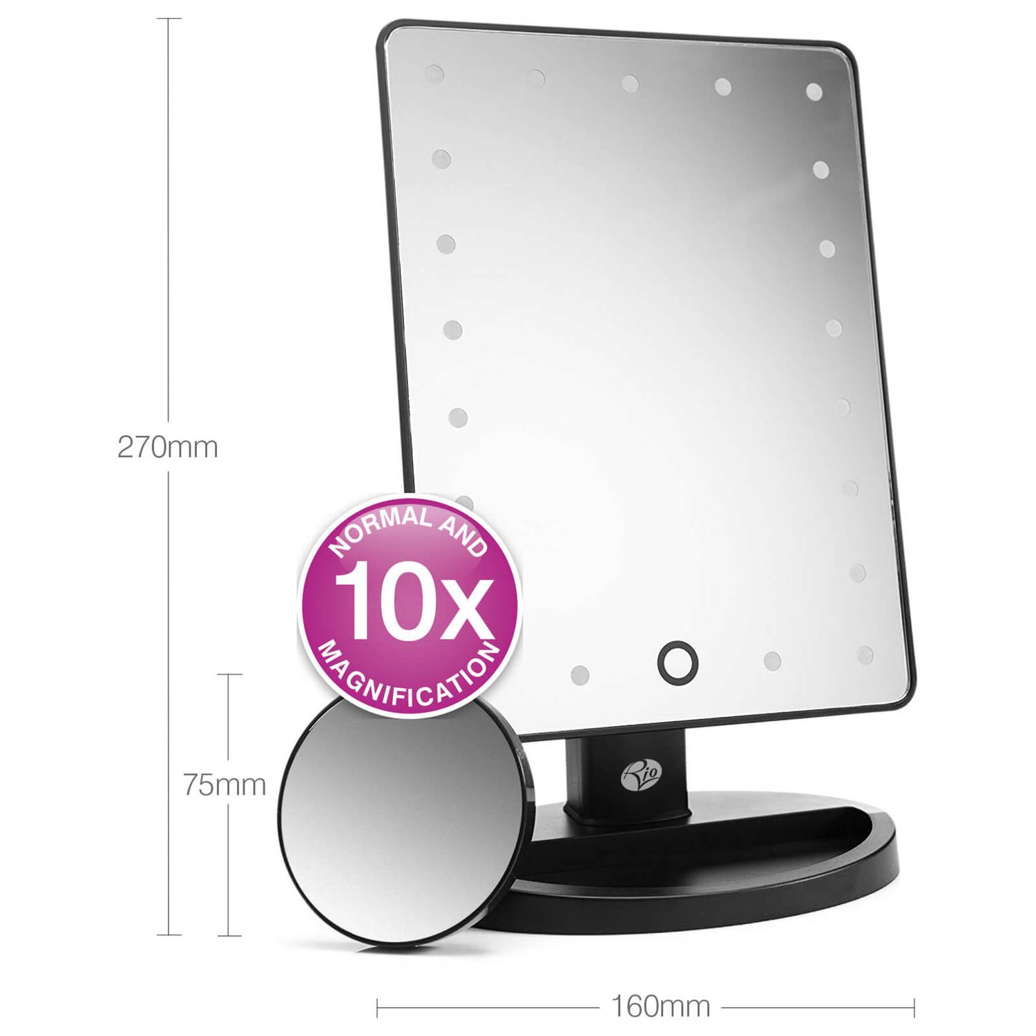 Rio 24 LED Touch Dimmable Makeup Mirror