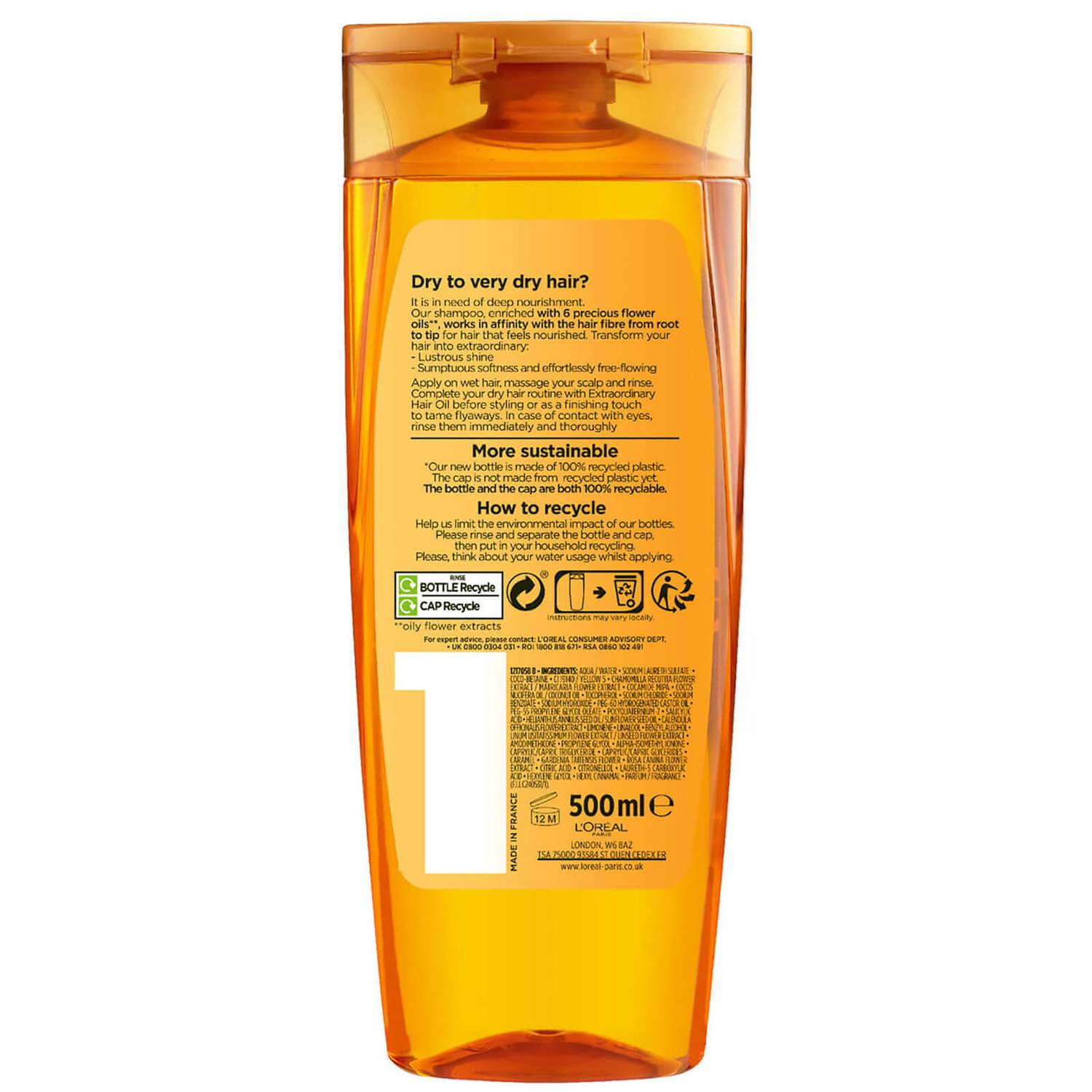 L'Oréal Paris Elvive Extraordinary Oil Shampoo for Dry Hair 500ml