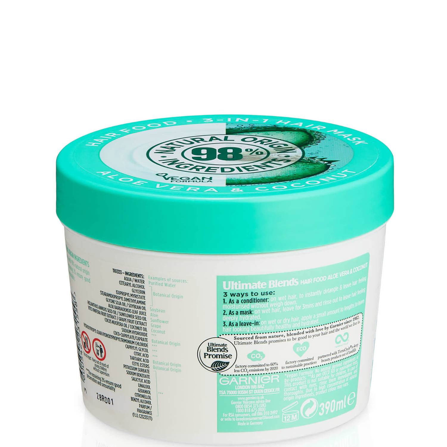 Garnier Ultimate Blends Hair Food Aloe Vera 3-in-1 Normal Hair Mask Treatment 390ml