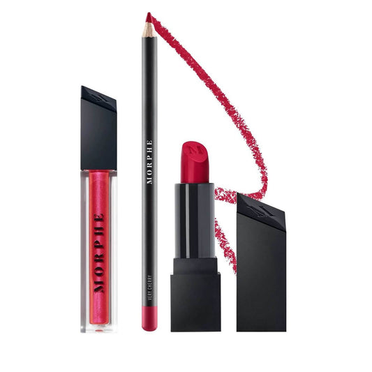 Morphe Out and A Pout Lip Trio - Candy Red (Worth £26.50)