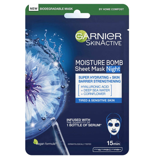 Garnier Moisture Bomb Deep Sea Water & Hyaluronic Acid Tissue Mask Night 32g