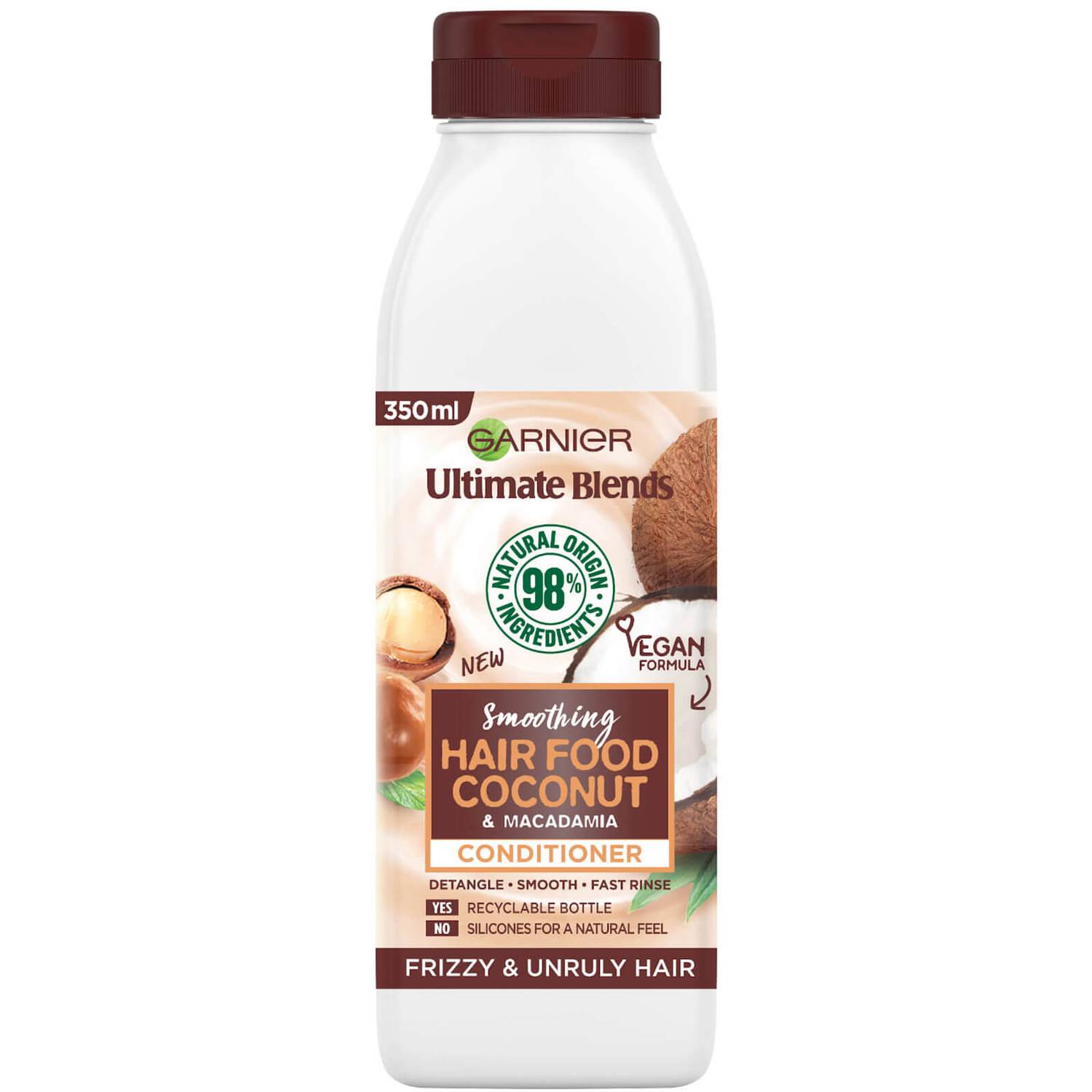 Garnier Ultimate Blends Smoothing Hair Food Coconut Conditioner for Frizzy Hair 350ml