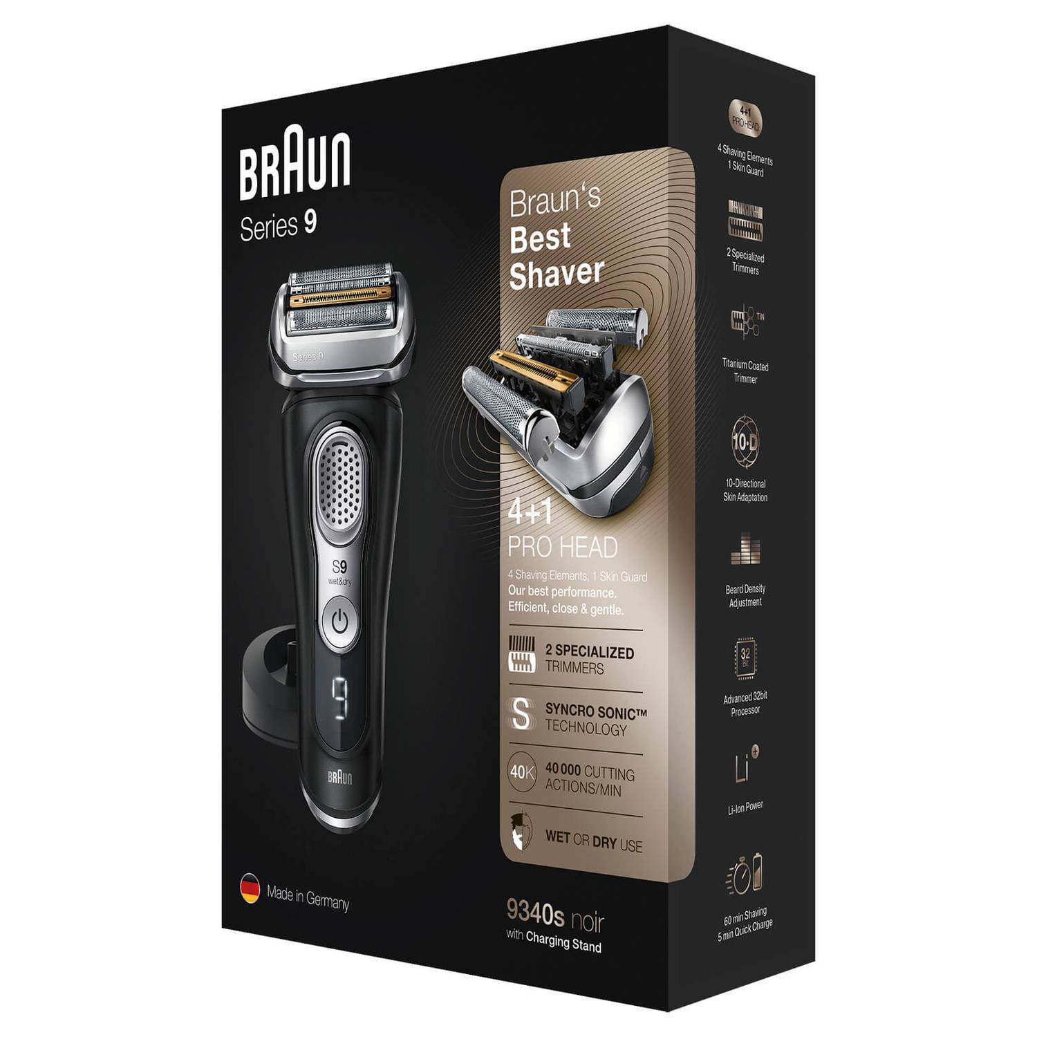 Braun Series 9 9340s Electric Shaver, Black