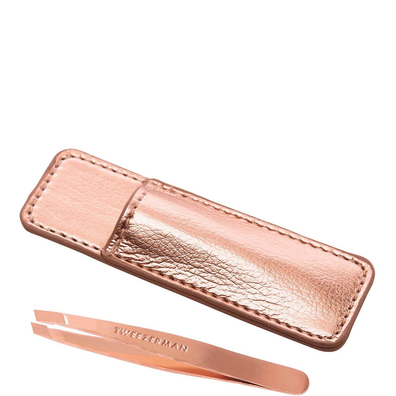 Tweezerman Rose Gold Mini Slant Tweezer with Case