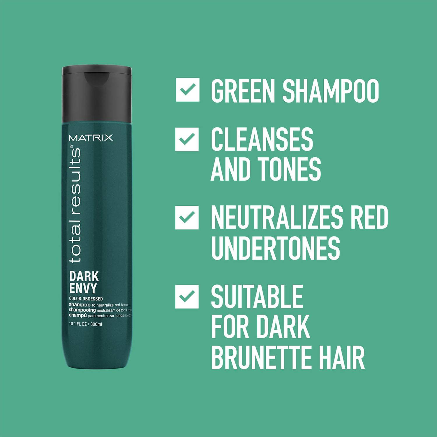 Matrix Total Results Dark Envy Neutralising Green Shampoo for Dark Brunette Hair 300ml