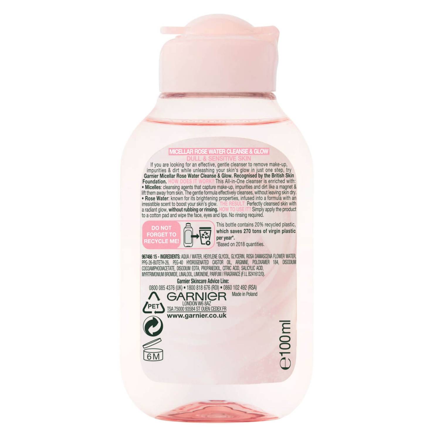 Garnier Micellar Rose Water Cleanse & Glow 100ml