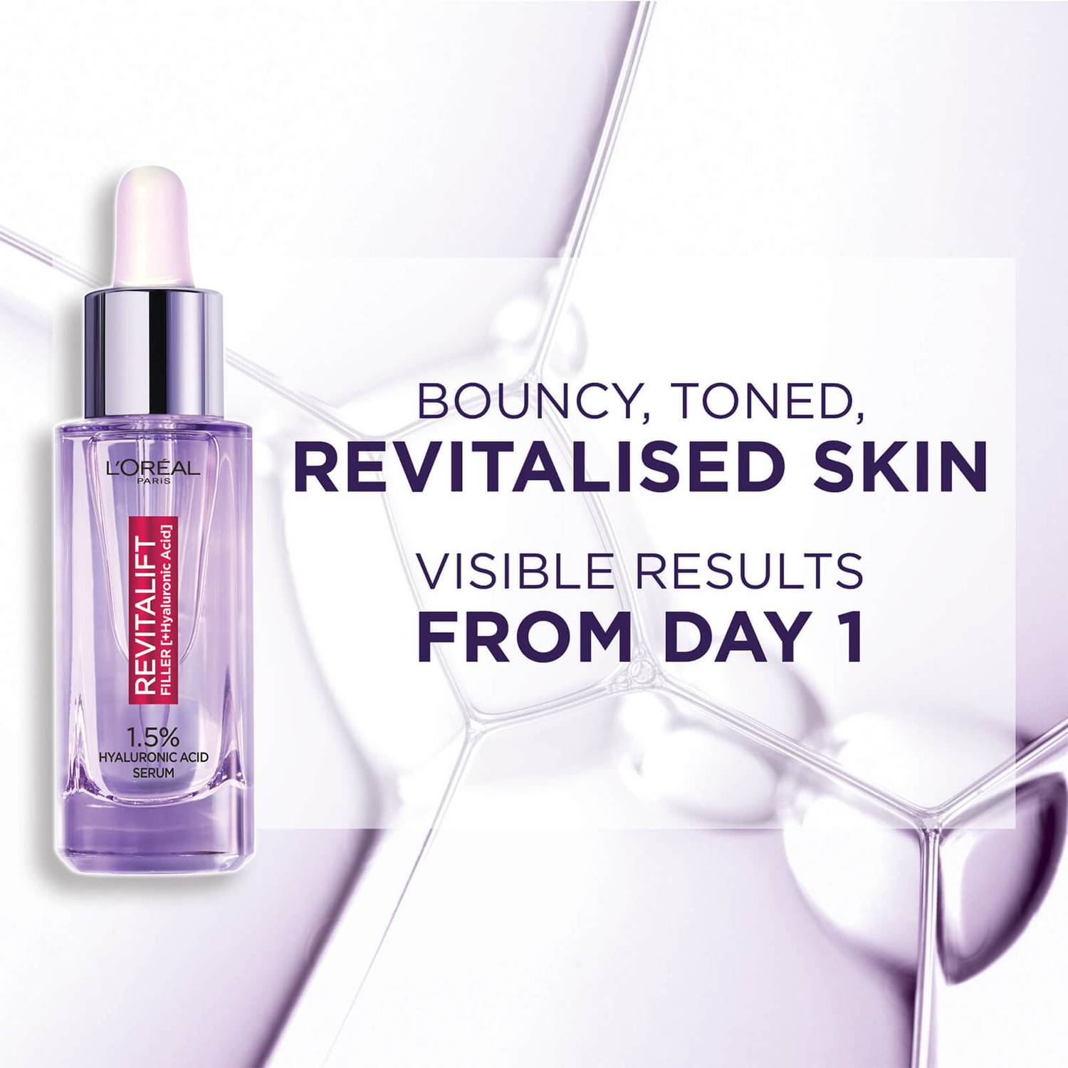 L'Oréal Paris Exclusive Revitalift Filler with 1.5% Hyaluronic Acid Anti-Wrinkle Dropper Serum Duo 2 x 30ml