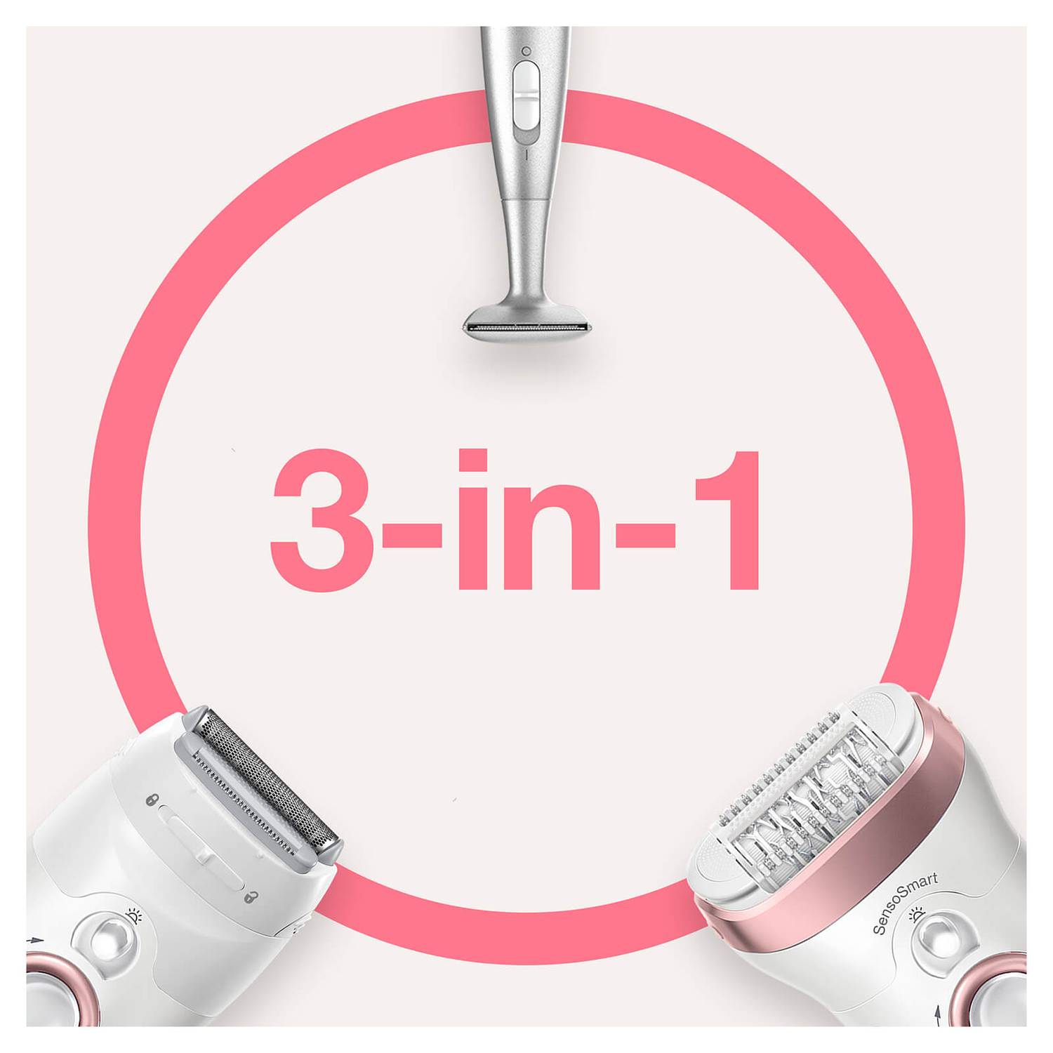 Braun Silk-épil 9 9/890 Epilator, White/Rose Gold