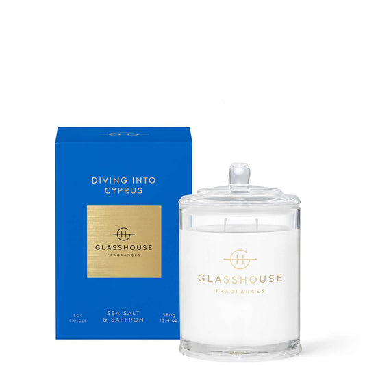 Glasshouse Fragrances Diving into Cyprus Candle 380g