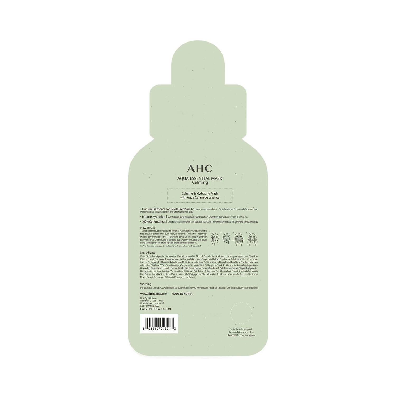 AHC Natural Essential Face Mask Hydrating and Calming for Tired Skin