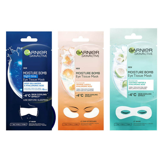 Garnier Eye Tissue Mask Tired Eyes Bundle Trio