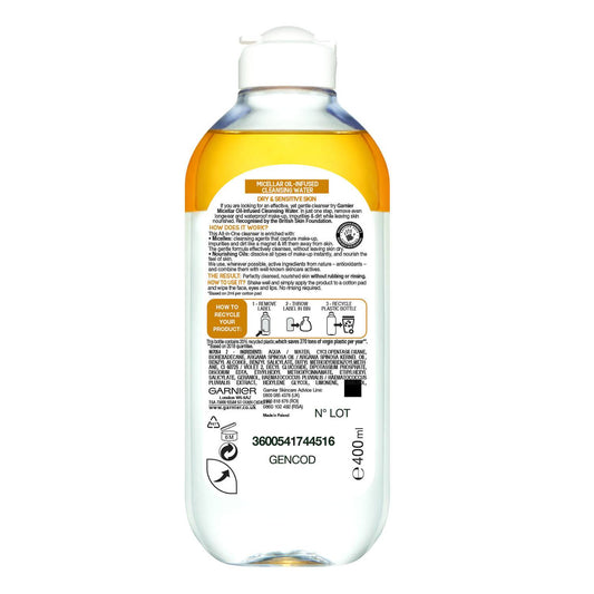 Garnier Micellar Water Oil Infused Facial Cleanser 400ml Duo Pack