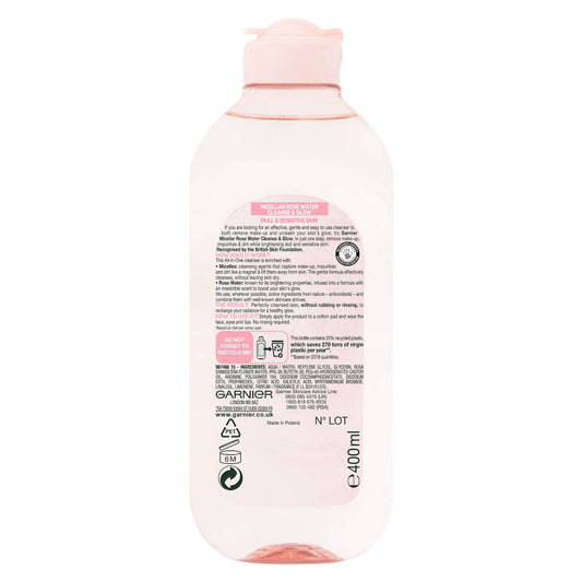 Garnier Micellar Rose Water Cleanse & Glow 400ml Duo Pack
