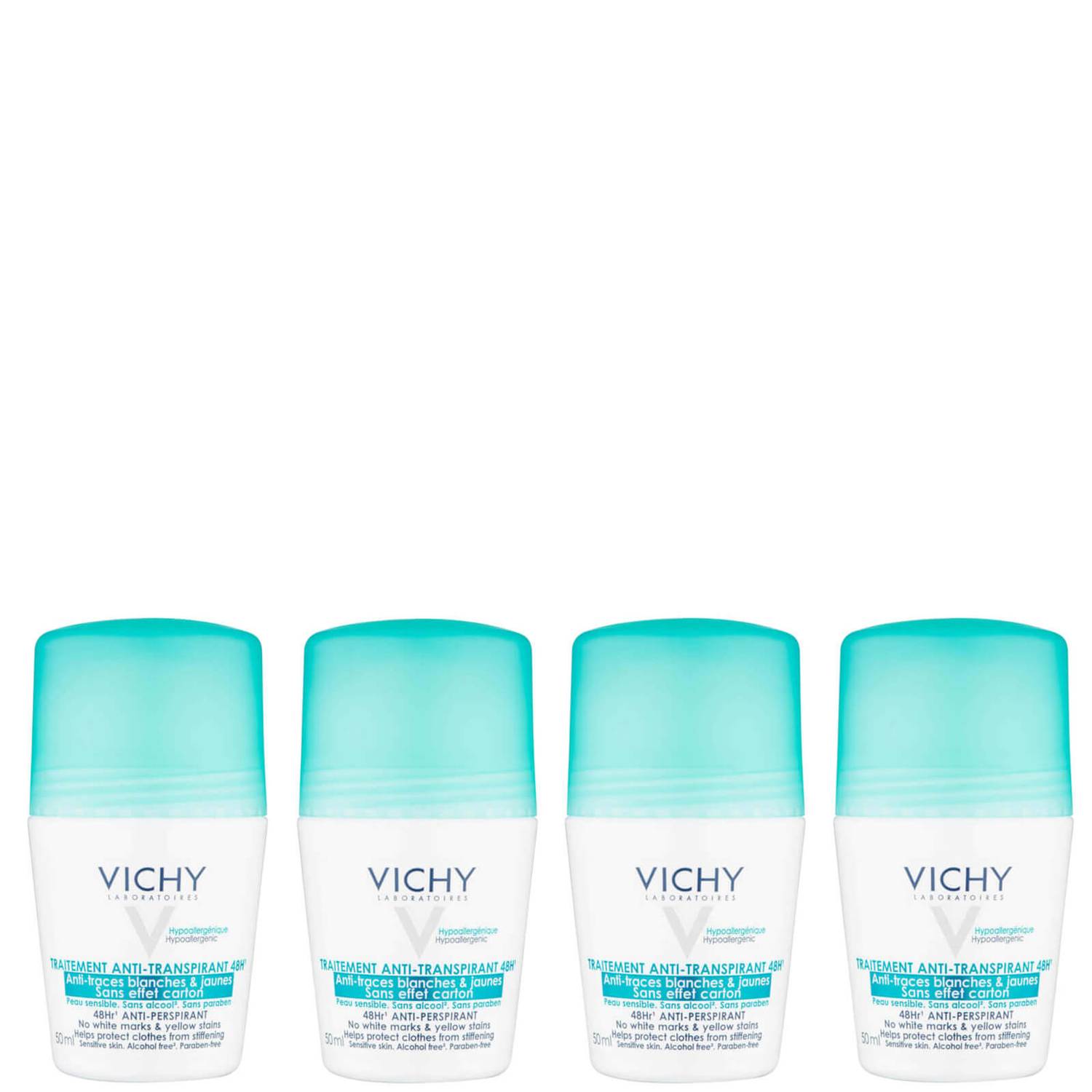 VICHY No Marks Roll-on Deodorant Set 4 x 50ml