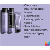 Matrix Total Results So Silver Purple Toning Shampoo, Conditioner and Hair Mask Routine for Blonde, Silver and Grey Hair