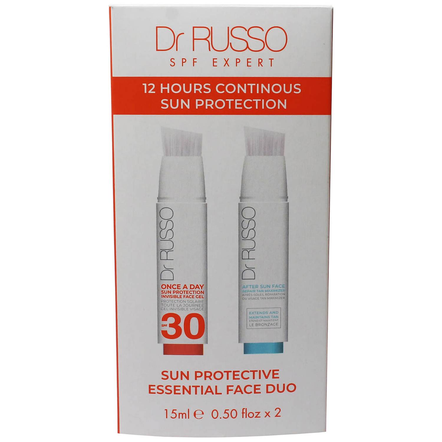 Dr. Russo Sun Essential SPF30 Face Gel and After Sun Face Repair Duo