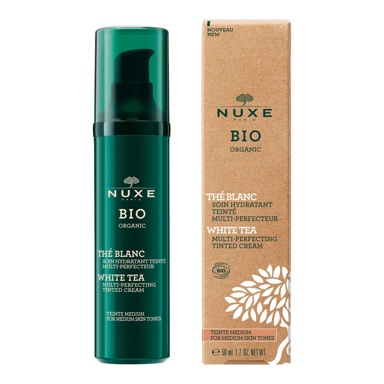 NUXE White Tea Multi-Perfecting Tinted Cream - Medium Skin Tones 50ml