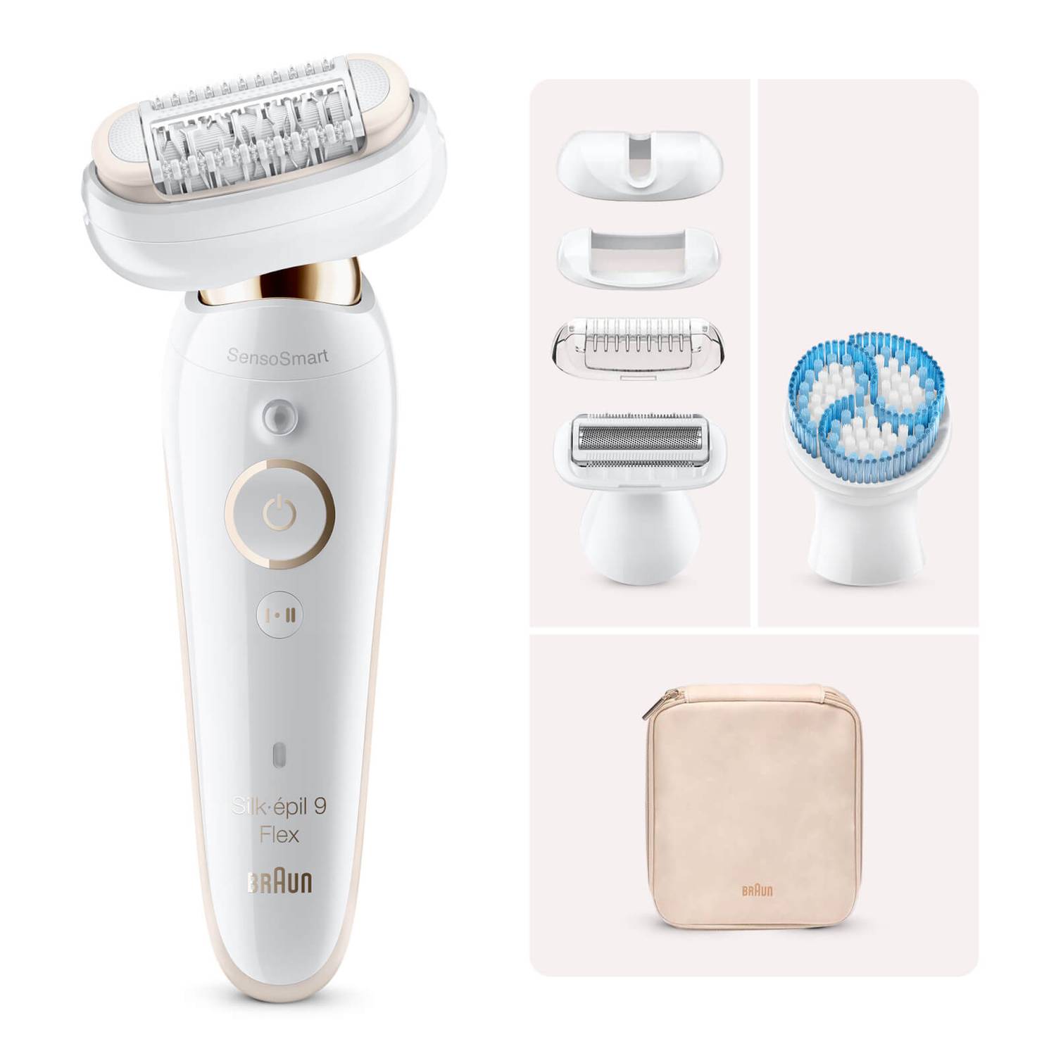 Braun Silk-épil 9 Flex 9010 Epilator, White/Gold