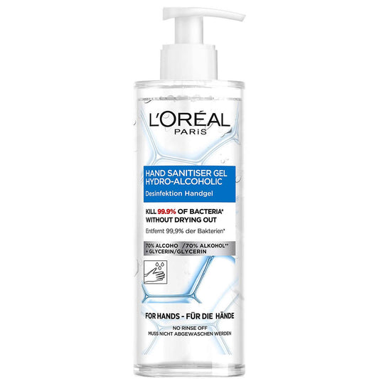 L'Oréal Paris Antibacterial 70% Alcohol Large Hand Sanitiser with Pump 390ml