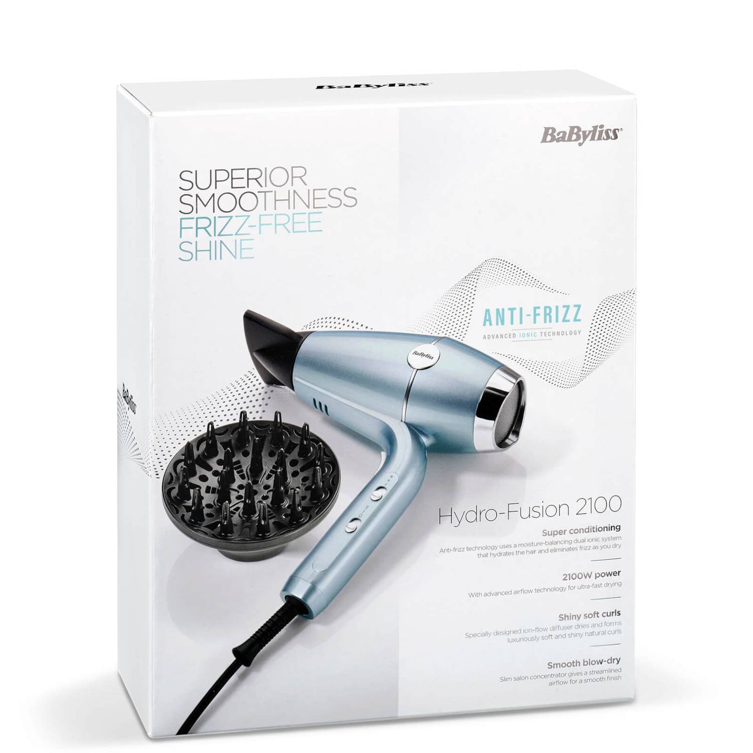 BaByliss Hydro Fusion Anti Frizz Hair Dryer with Diffuser