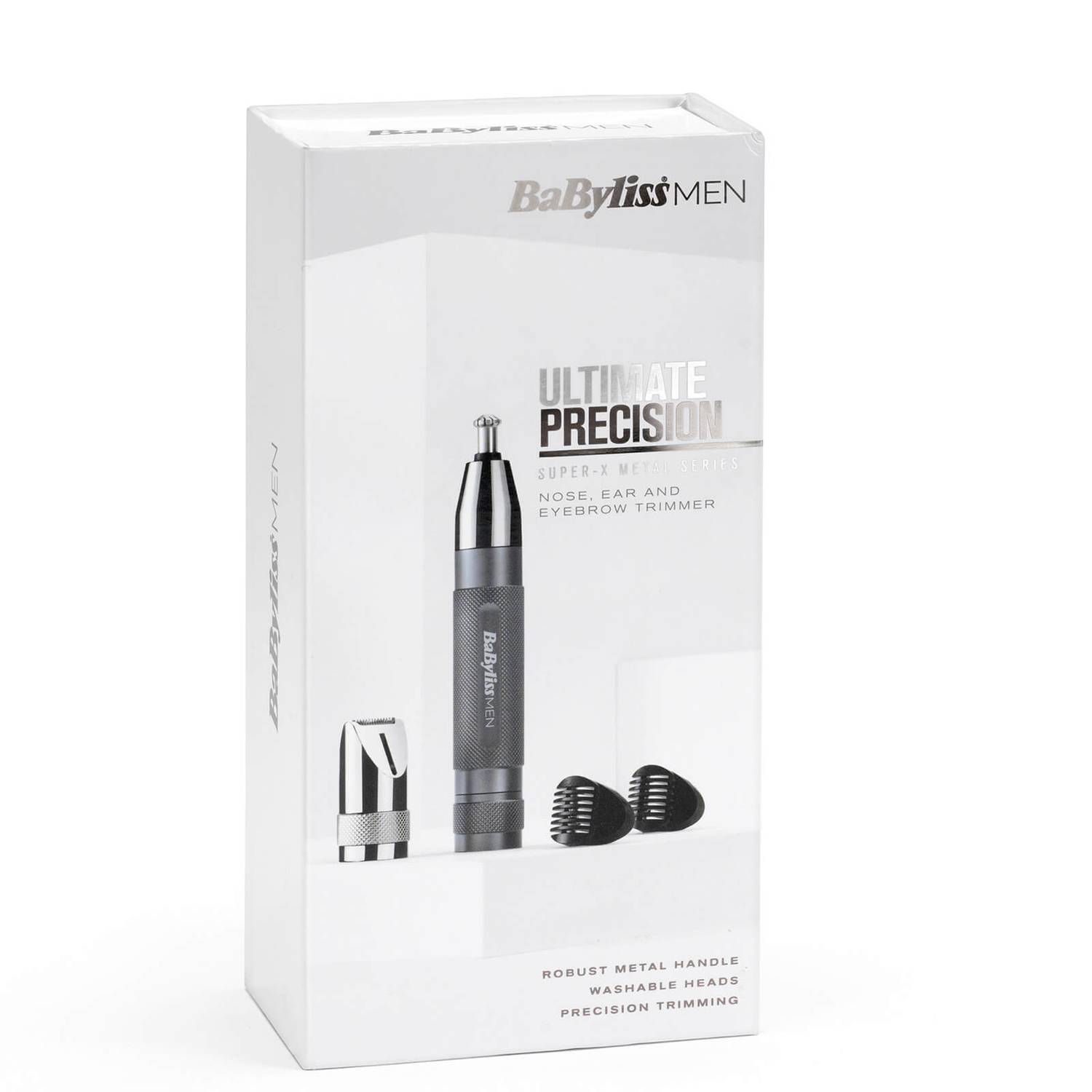 BaByliss For Men Super-X Metal Series High Performance Diamond Precision Nose & Brow Trimmer