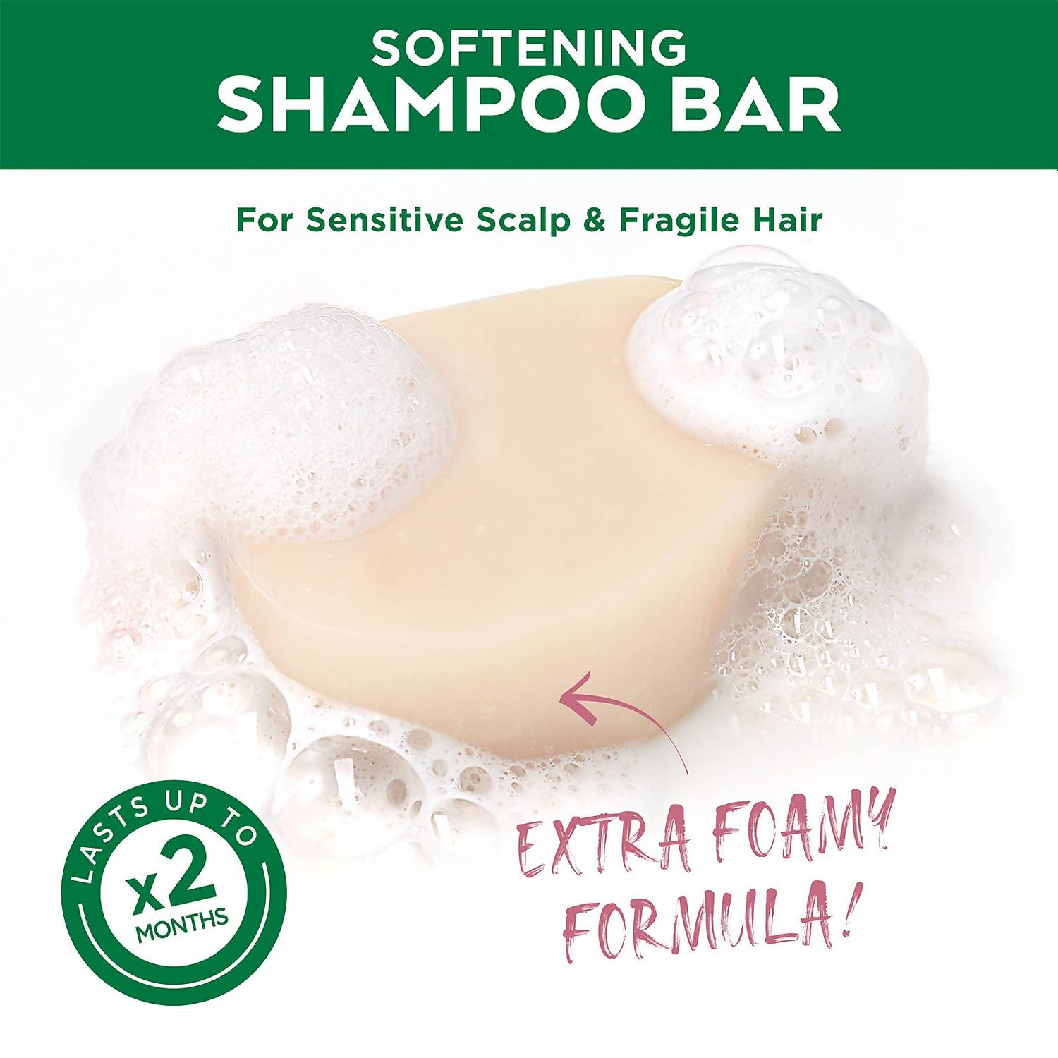 Garnier Ultimate Blends Delicate Oat Softening Shampoo Bar for Sensitive Scalp and Fragile Hair 60g