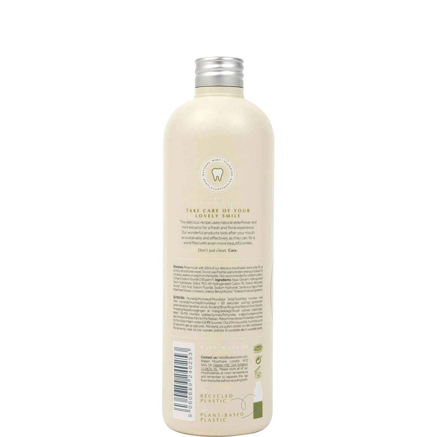 Waken Mouthwash Elderflower & Mint 500ml