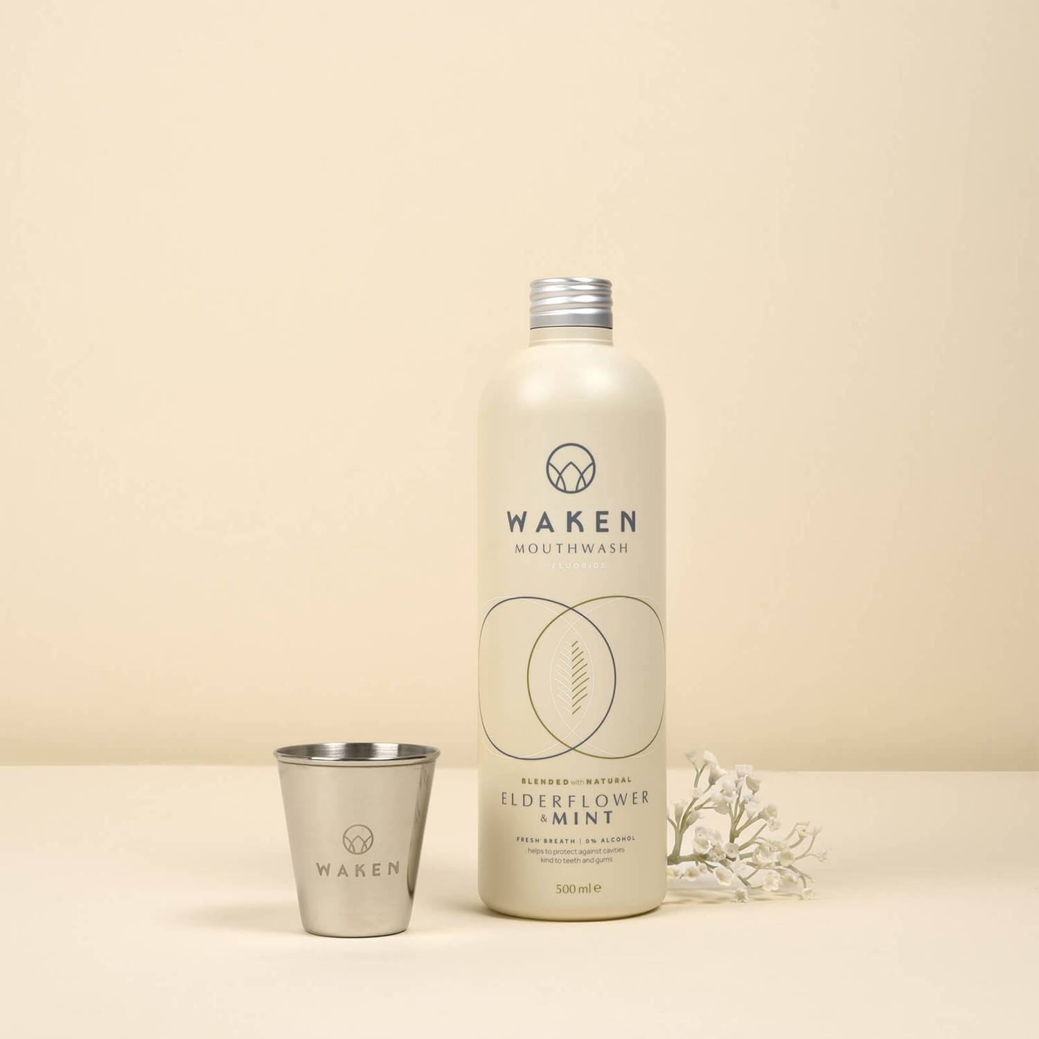 Waken Mouthwash Elderflower & Mint 500ml