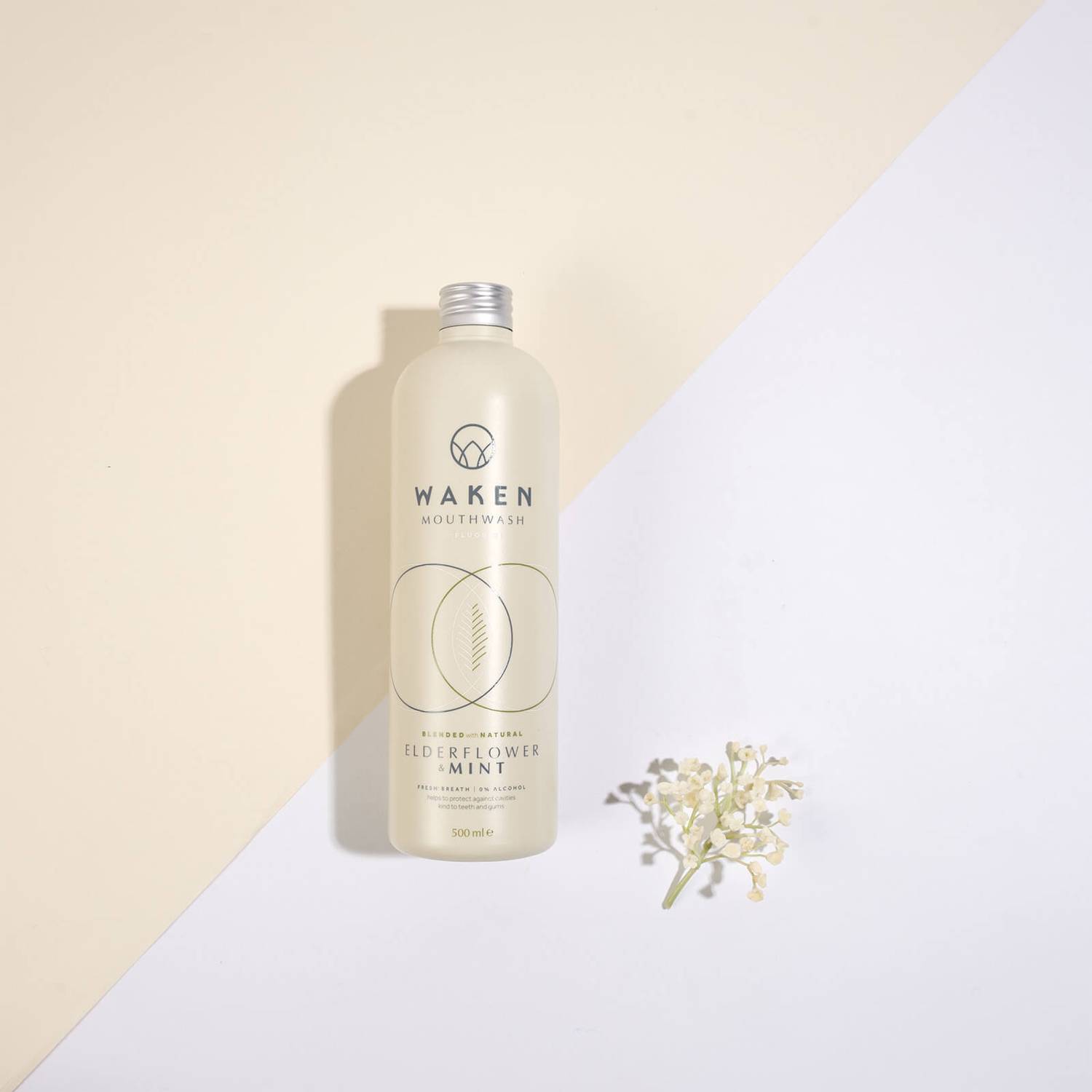 Waken Mouthwash Elderflower & Mint 500ml