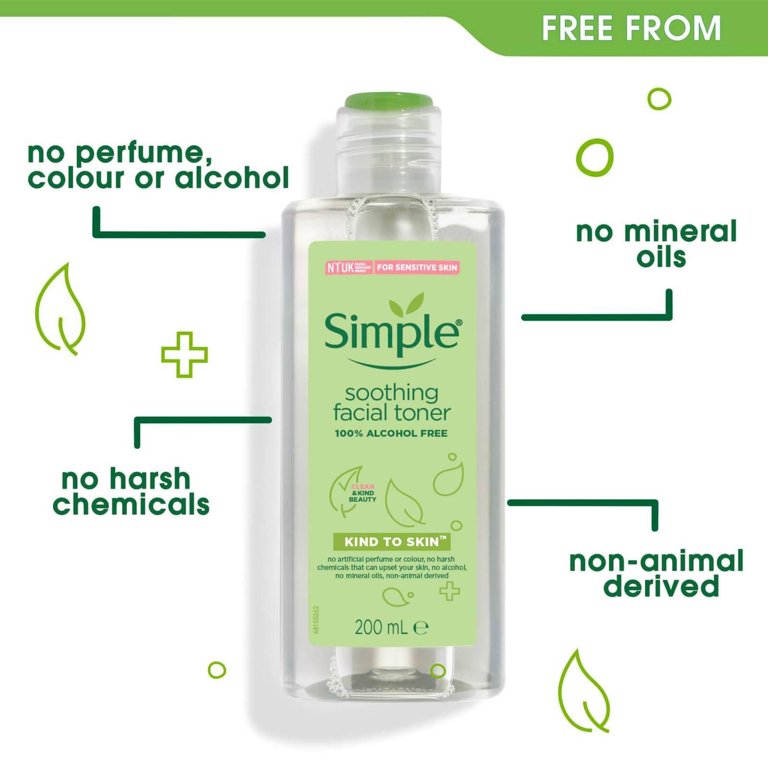 Simple Kind to Skin Facial Toner Soothing 200ml