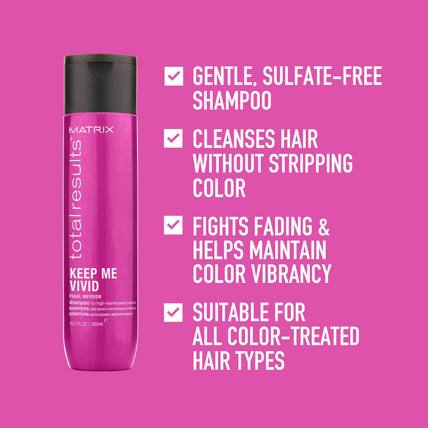 Matrix Keep Me Vivid Colour Protecting Shampoo and Conditioner Duo Set For High Maintenance Coloured Hair 300ml