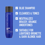 Matrix Brass Off Colour Correcting Blue Anti-Brass Shampoo and Conditioner Duo Set For Lightened Brunettes 300ml