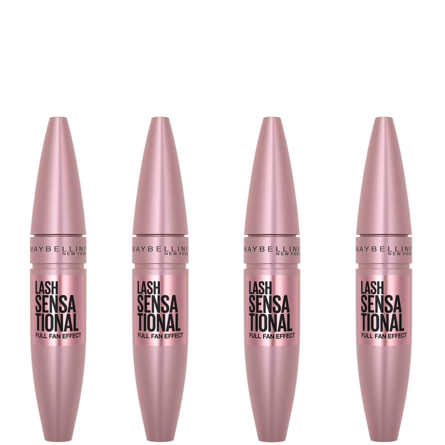 Maybelline Lash Sensational Volumising and Thickening Eyelash Lengthening Mascara - 01 Very Black (Pack of 4)