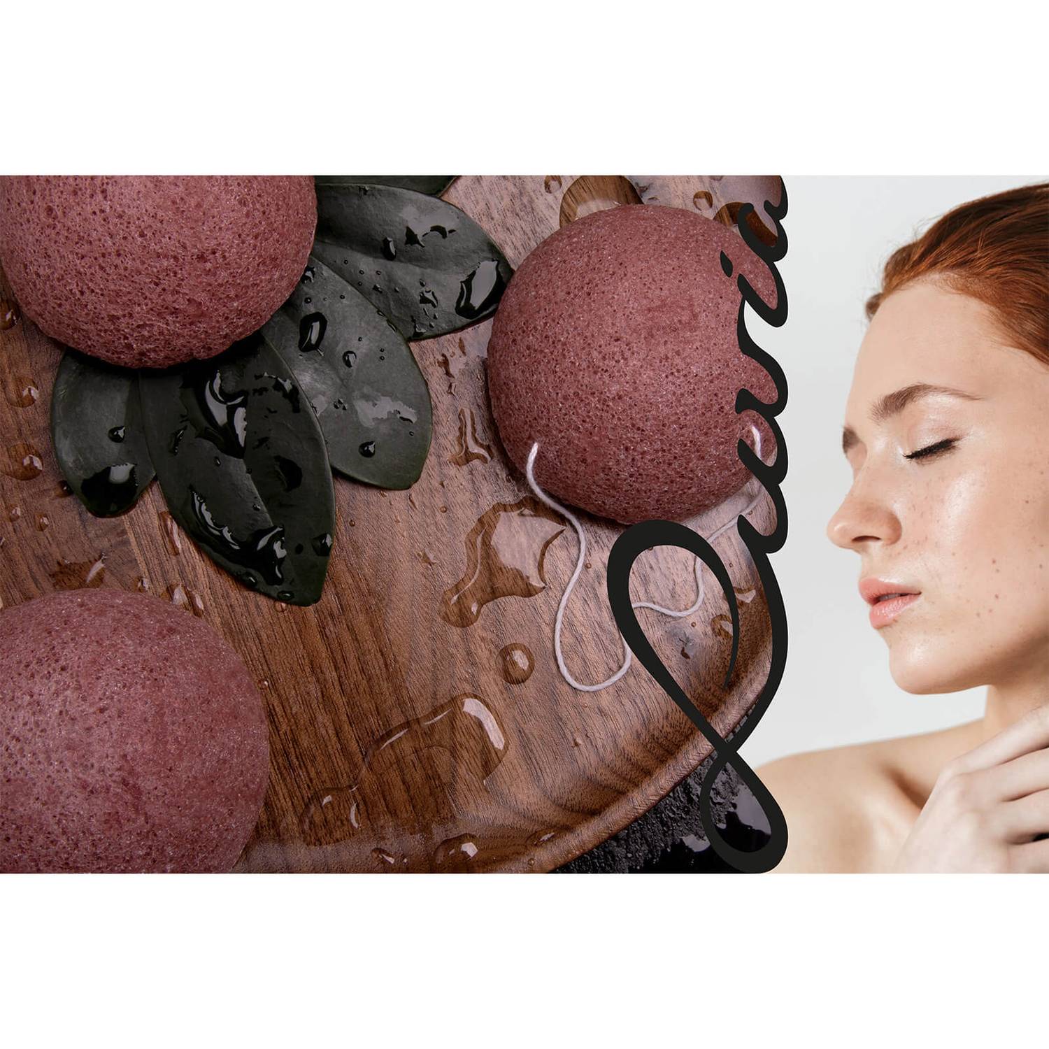 Luvia Konjac Sponge Set - Red Clay