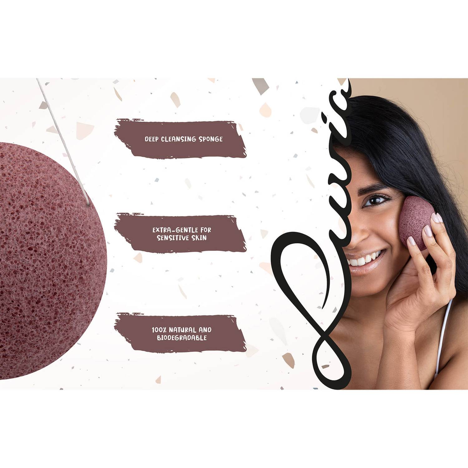 Luvia Konjac Sponge Set - Red Clay
