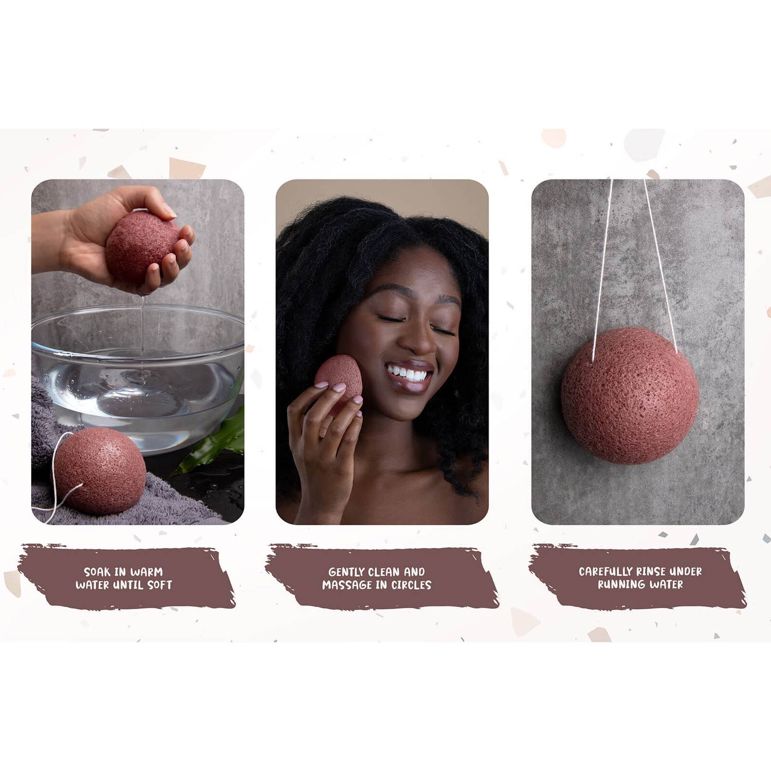 Luvia Konjac Sponge Set - Red Clay