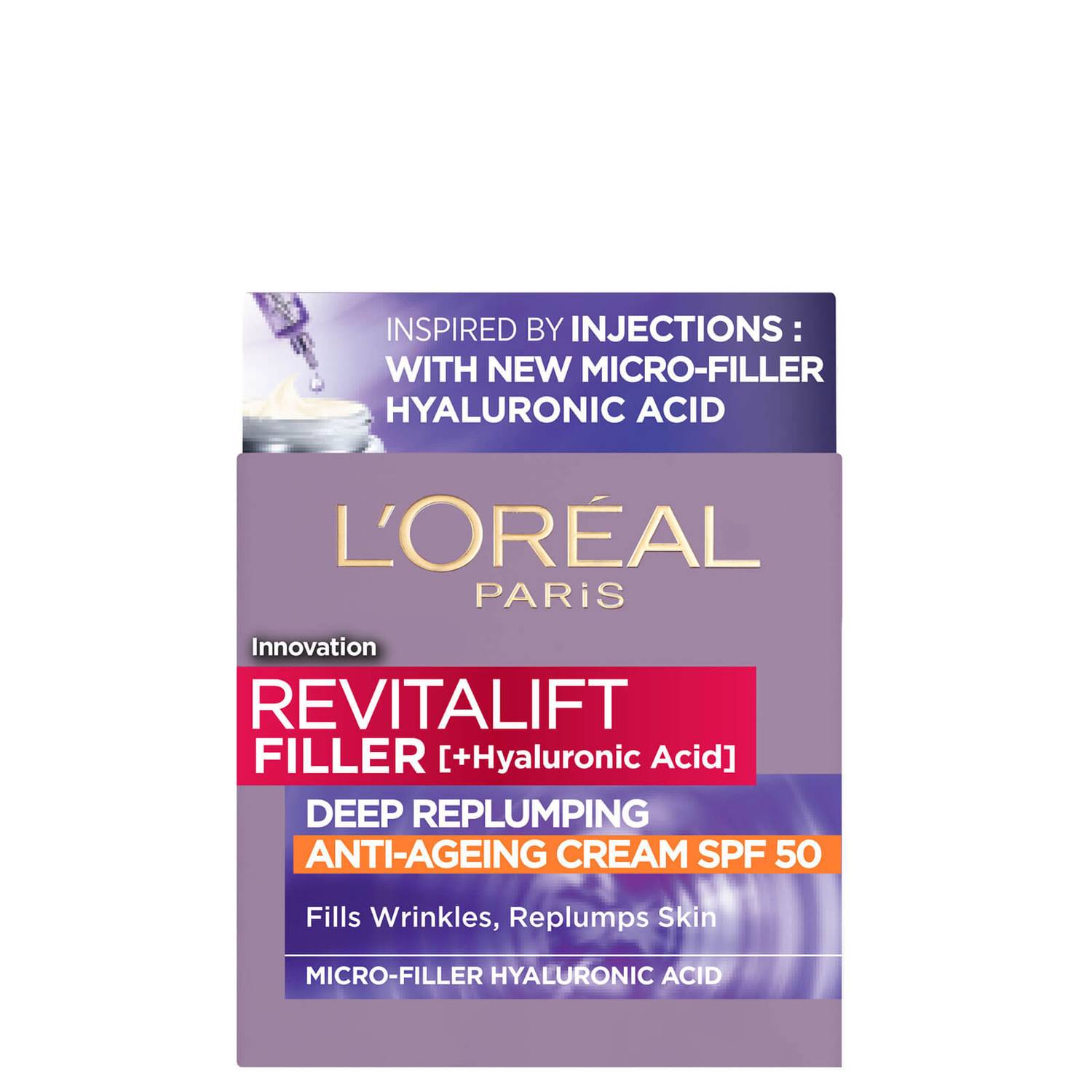 L'Oréal Paris Revitalift Filler Hyaluronic Acid Anti-Ageing SPF50 Day Cream 50ml