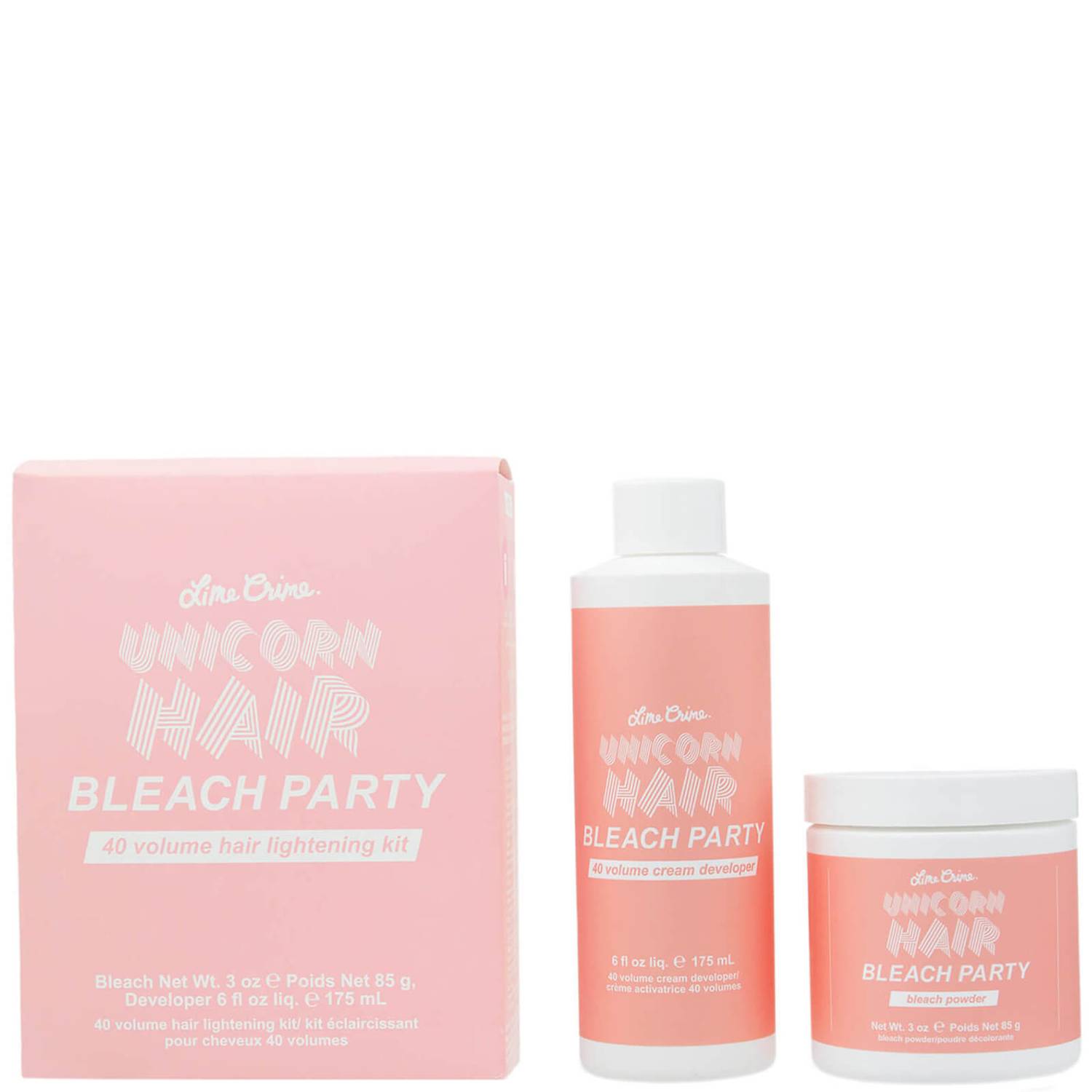 Lime Crime Unicorn Hair Bleach Party 40 Volume Hair Lightening Kit Exclusive