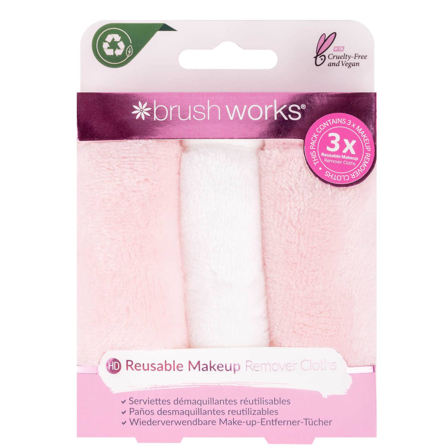 brushworks Makeup Remover Cloths (3 Pack)