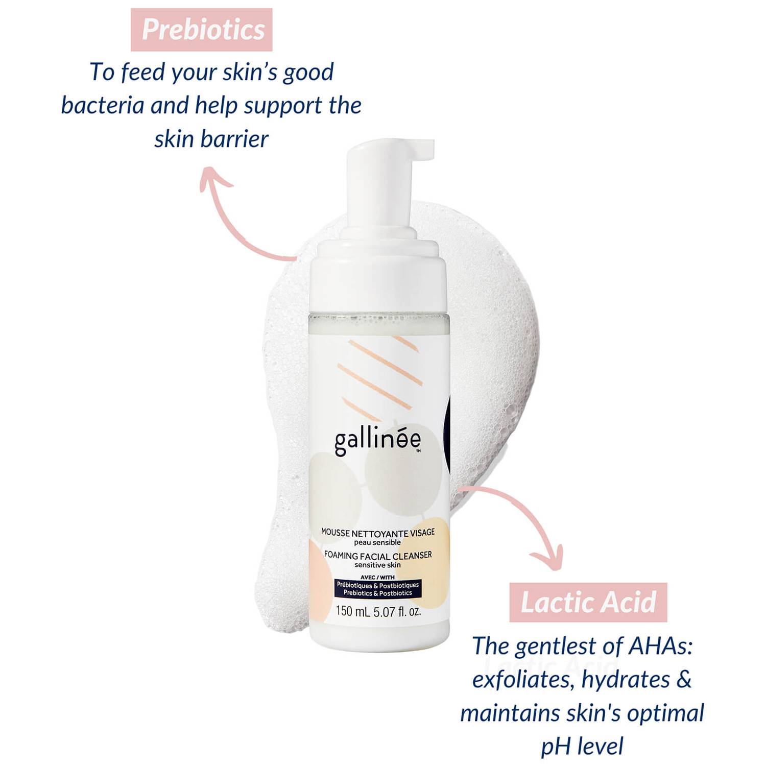 Gallinée Prebiotic Foaming Facial Cleanser 150ml